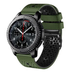 Samsung Galaxy Watch3 45mm、Samsung Galaxy Watch 46mm、Samsung Gear S3 Classic、Samsung Gear S3 Frontier用 22mm パーフォレーテッド ツーカラー シリコンウォッチバンド
