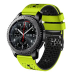 Samsung Galaxy Watch3 45mm、Samsung Galaxy Watch 46mm、Samsung Gear S3 Classic、Samsung Gear S3 Frontier用 22mm パーフォレーテッド ツーカラー シリコンウォッチバンド