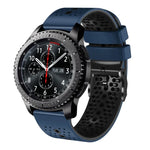 Samsung Galaxy Watch3 45mm、Samsung Galaxy Watch 46mm、Samsung Gear S3 Classic、Samsung Gear S3 Frontier用 22mm パーフォレーテッド ツーカラー シリコンウォッチバンド