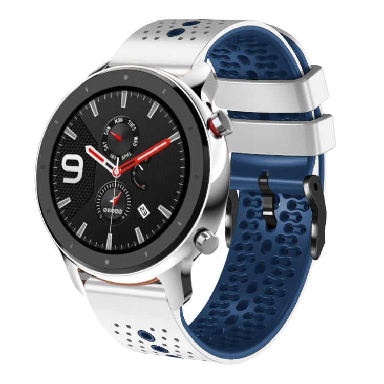 22mm Perforated Two-Color Silicone Watch Band, For Amazfit GTR 4, For Amazfit GTR 4 Pro, For Amazfit GTR 3, For Amazfit GTR 3 Pro