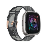 Nylon Weave Canvas Watch Band, For Fitbit Versa 3, For Fitbit Sense