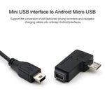 90度 ミニ USB メス から マイクロ USB オス アダプター