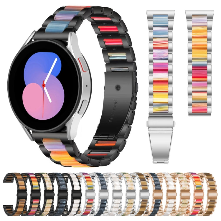 Interbead Resin Metal Watch Band, For Galaxy Watch 5 40 / 44mm, For Galaxy Watch 5 Pro 45mm, For Galaxy Watch 4 40 / 44mm