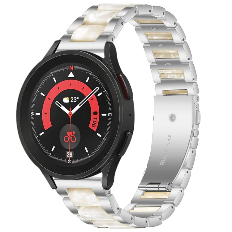 Interbead Resin Metal Watch Band, For Galaxy Watch 5 40 / 44mm, For Galaxy Watch 5 Pro 45mm, For Galaxy Watch 4 40 / 44mm