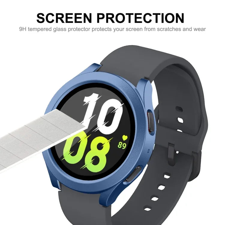 Samsung Galaxy Watch4/5 44mm用 ENKAY Hat-Prince 防水 フルカバレッジ PCフレーム + 9H 強化ガラス ケース