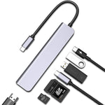 USB C ハブ 7-in-1 USB C マルチポートアダプター HDMI 100W PD と SD/TFカードリーダー付き