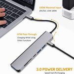 USB C ハブ 7-in-1 USB C マルチポートアダプター HDMI 100W PD と SD/TFカードリーダー付き