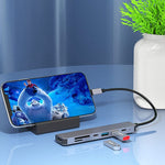 USB C ハブ 7-in-1 USB C マルチポートアダプター HDMI 100W PD と SD/TFカードリーダー付き