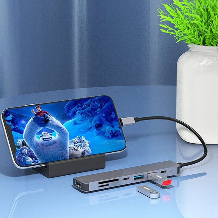 USB C ハブ 7-in-1 USB C マルチポートアダプター HDMI 100W PD と SD/TFカードリーダー付き