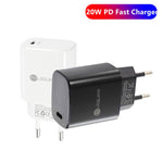 PD11 ミニ シングルポート PD3.0 USB-C / Type-C 20W 急速充電器 iPhone / iPadシリーズ用、EUプラグ、EUプラグ
