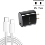 PD11 シングル PD3.0 USB-C / Type-C 20W 急速充電器 1m Type-C to Type-C データケーブル付き、USプラグ、USプラグ + Type-C to Type-C ケーブル