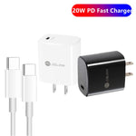 PD11 シングル PD3.0 USB-C / Type-C 20W 急速充電器 1m Type-C to Type-C データケーブル付き、USプラグ、USプラグ + Type-C to Type-C ケーブル