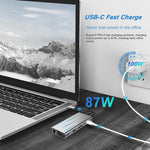 USB Cハブ、USB Cアダプター 11-in-1ドングル 4K HDMI、VGA、Type C PD、USB3.0、RJ45イーサネット、SD/TFカードリーダー、3.5mm AUX、MacBook Pro/Airおよびその他のType Cノートパソコン対応ドッキングステーション