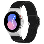 ナイロンストレッチ ブラックバックルウォッチバンド Samsung Galaxy Watch 5 Pro 45mm用、Samsung Galaxy Watch 5 44mm用、Samsung Galaxy Watch 5 40mm用、Samsung Galaxy Watch 4 44mm用、Samsung Galaxy Watch 4 40mm用、Samsung Galaxy Watch 4 Classic 42mm用
