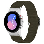 ナイロンストレッチ ブラックバックルウォッチバンド Samsung Galaxy Watch 5 Pro 45mm用、Samsung Galaxy Watch 5 44mm用、Samsung Galaxy Watch 5 40mm用、Samsung Galaxy Watch 4 44mm用、Samsung Galaxy Watch 4 40mm用、Samsung Galaxy Watch 4 Classic 42mm用