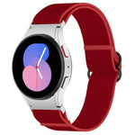 ナイロンストレッチ ブラックバックルウォッチバンド Samsung Galaxy Watch 5 Pro 45mm用、Samsung Galaxy Watch 5 44mm用、Samsung Galaxy Watch 5 40mm用、Samsung Galaxy Watch 4 44mm用、Samsung Galaxy Watch 4 40mm用、Samsung Galaxy Watch 4 Classic 42mm用