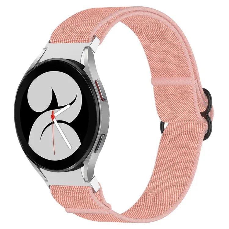 ナイロンストレッチ ブラックバックルウォッチバンド Samsung Galaxy Watch 5 Pro 45mm用、Samsung Galaxy Watch 5 44mm用、Samsung Galaxy Watch 5 40mm用、Samsung Galaxy Watch 4 44mm用、Samsung Galaxy Watch 4 40mm用、Samsung Galaxy Watch 4 Classic 42mm用
