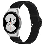 ナイロンストレッチ ブラックバックルウォッチバンド Samsung Galaxy Watch 5 Pro 45mm用、Samsung Galaxy Watch 5 44mm用、Samsung Galaxy Watch 5 40mm用、Samsung Galaxy Watch 4 44mm用、Samsung Galaxy Watch 4 40mm用、Samsung Galaxy Watch 4 Classic 42mm用