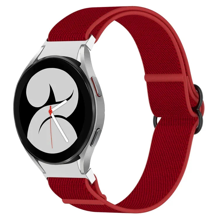 ナイロンストレッチ ブラックバックルウォッチバンド Samsung Galaxy Watch 5 Pro 45mm用、Samsung Galaxy Watch 5 44mm用、Samsung Galaxy Watch 5 40mm用、Samsung Galaxy Watch 4 44mm用、Samsung Galaxy Watch 4 40mm用、Samsung Galaxy Watch 4 Classic 42mm用