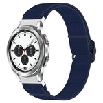 ナイロンストレッチ ブラックバックルウォッチバンド Samsung Galaxy Watch 5 Pro 45mm用、Samsung Galaxy Watch 5 44mm用、Samsung Galaxy Watch 5 40mm用、Samsung Galaxy Watch 4 44mm用、Samsung Galaxy Watch 4 40mm用、Samsung Galaxy Watch 4 Classic 42mm用