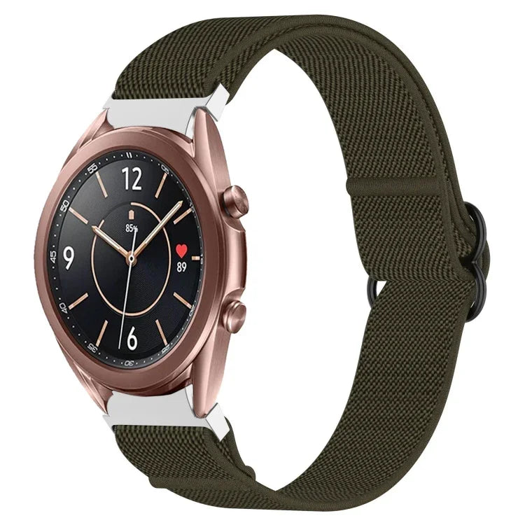 ナイロンストレッチ ブラックバックルウォッチバンド Samsung Galaxy Watch 5 Pro 45mm用、Samsung Galaxy Watch 5 44mm用、Samsung Galaxy Watch 5 40mm用、Samsung Galaxy Watch 4 44mm用、Samsung Galaxy Watch 4 40mm用、Samsung Galaxy Watch 4 Classic 42mm用