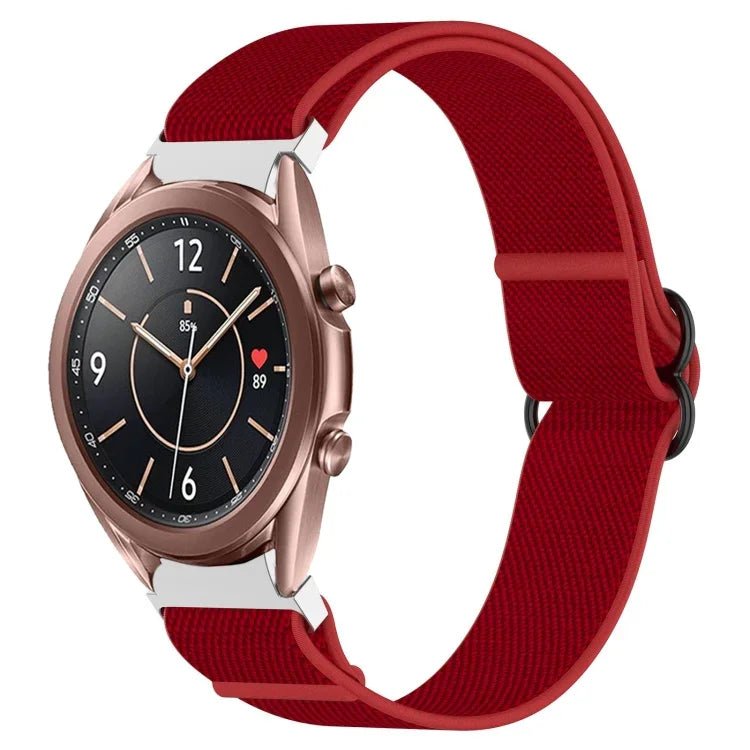 ナイロンストレッチ ブラックバックルウォッチバンド Samsung Galaxy Watch 5 Pro 45mm用、Samsung Galaxy Watch 5 44mm用、Samsung Galaxy Watch 5 40mm用、Samsung Galaxy Watch 4 44mm用、Samsung Galaxy Watch 4 40mm用、Samsung Galaxy Watch 4 Classic 42mm用