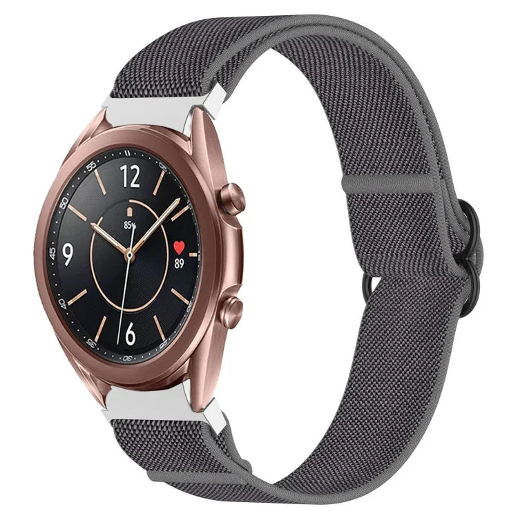 ナイロンストレッチ ブラックバックルウォッチバンド Samsung Galaxy Watch 5 Pro 45mm用、Samsung Galaxy Watch 5 44mm用、Samsung Galaxy Watch 5 40mm用、Samsung Galaxy Watch 4 44mm用、Samsung Galaxy Watch 4 40mm用、Samsung Galaxy Watch 4 Classic 42mm用