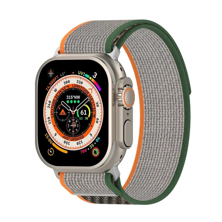 ダブルカラーナイロンフック＆ループファスナ―ウォッチバンド Apple Watch Ultra 49mm、Apple Watch Series 8&7 45mm/SE 2&6&SE&5&4 44mm、Apple Watch Series 8&7 41mm/SE 2&6&SE&5&4 40mm対応
