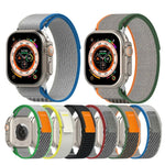 ダブルカラーナイロンフック＆ループファスナ―ウォッチバンド Apple Watch Ultra 49mm、Apple Watch Series 8&7 45mm/SE 2&6&SE&5&4 44mm、Apple Watch Series 8&7 41mm/SE 2&6&SE&5&4 40mm対応