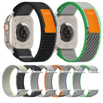 ダブルカラーナイロンフック＆ループファスナ―ウォッチバンド Apple Watch Ultra 49mm、Apple Watch Series 8&7 45mm/SE 2&6&SE&5&4 44mm、Apple Watch Series 8&7 41mm/SE 2&6&SE&5&4 40mm対応
