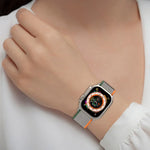 ダブルカラーナイロンフック＆ループファスナ―ウォッチバンド Apple Watch Ultra 49mm、Apple Watch Series 8&7 45mm/SE 2&6&SE&5&4 44mm、Apple Watch Series 8&7 41mm/SE 2&6&SE&5&4 40mm対応