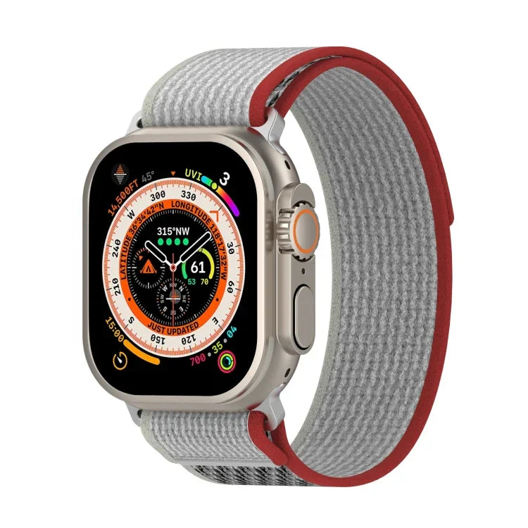 ダブルカラーナイロンフック＆ループファスナ―ウォッチバンド Apple Watch Ultra 49mm、Apple Watch Series 8&7 45mm/SE 2&6&SE&5&4 44mm、Apple Watch Series 8&7 41mm/SE 2&6&SE&5&4 40mm対応