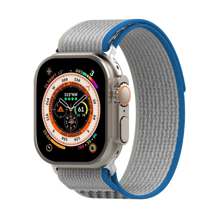 ダブルカラーナイロンフック＆ループファスナ―ウォッチバンド Apple Watch Ultra 49mm、Apple Watch Series 8&7 45mm/SE 2&6&SE&5&4 44mm、Apple Watch Series 8&7 41mm/SE 2&6&SE&5&4 40mm対応