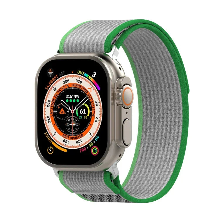 ダブルカラーナイロンフック＆ループファスナ―ウォッチバンド Apple Watch Ultra 49mm、Apple Watch Series 8&7 45mm/SE 2&6&SE&5&4 44mm、Apple Watch Series 8&7 41mm/SE 2&6&SE&5&4 40mm対応
