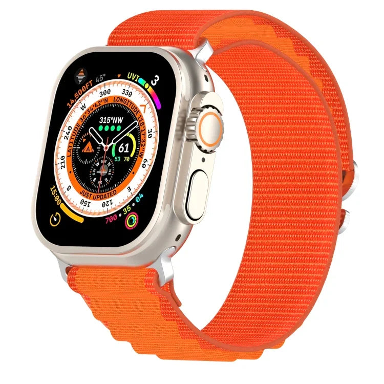ダブルカラーナイロンウォッチバンド Apple Watch Ultra 49mm、Apple Watch Series 8&7 45mm/SE 2&6&SE&5&4 44mm、Apple Watch Series 8&7 41mm/SE 2&6&SE&5&4 40mm対応