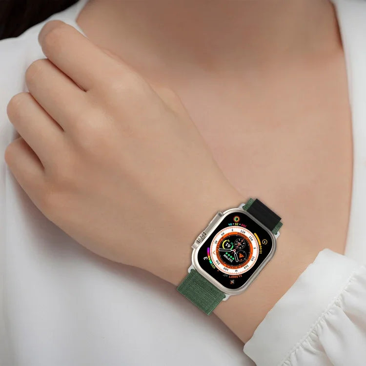 Double Color Nylon Watch Band, For Apple Watch Ultra 49mm, For Apple Watch Series 8&7 45mm/SE 2&6&SE&5&4 44mm, For Apple Watch Series 8&7 41mm/SE 2&6&SE&5&4 40mm