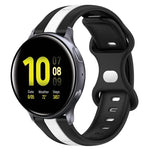 20mm バタフライバックル ツートーンシリコンウォッチバンド、Samsung Galaxy Watch Active 2 44mm用、Samsung Galaxy Watch 42mm用