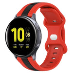 20mm バタフライバックル ツートーンシリコンウォッチバンド、Samsung Galaxy Watch Active 2 44mm用、Samsung Galaxy Watch 42mm用