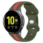 20mm バタフライバックル ツートーンシリコンウォッチバンド、Samsung Galaxy Watch Active 2 44mm用、Samsung Galaxy Watch 42mm用