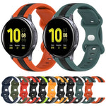 20mm バタフライバックル ツートーンシリコンウォッチバンド、Samsung Galaxy Watch Active 2 44mm用、Samsung Galaxy Watch 42mm用