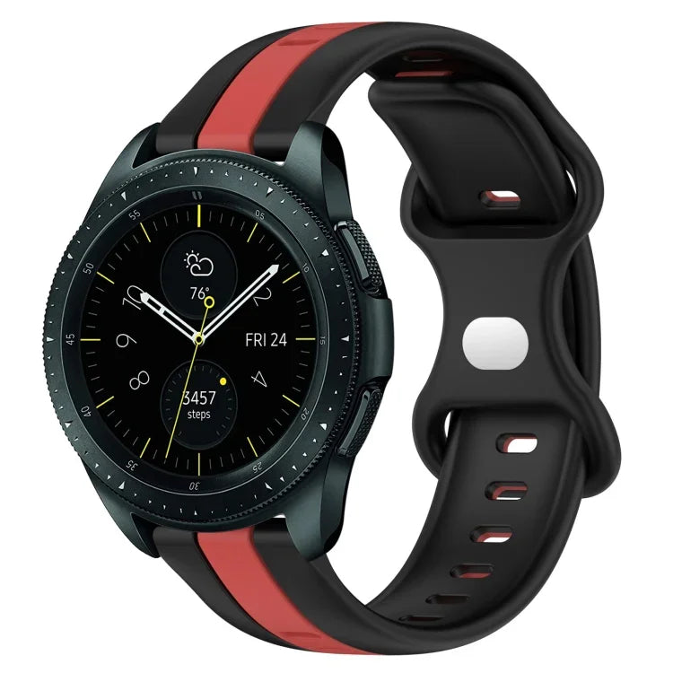20mm バタフライバックル ツートーンシリコンウォッチバンド、Samsung Galaxy Watch Active 2 44mm用、Samsung Galaxy Watch 42mm用