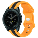 20mm バタフライバックル ツートーンシリコンウォッチバンド、Samsung Galaxy Watch Active 2 44mm用、Samsung Galaxy Watch 42mm用
