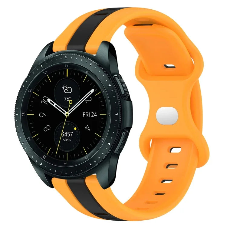 20mm バタフライバックル ツートーンシリコンウォッチバンド、Samsung Galaxy Watch Active 2 44mm用、Samsung Galaxy Watch 42mm用
