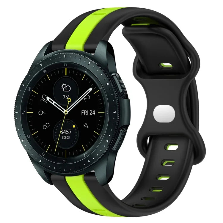 20mm バタフライバックル ツートーンシリコンウォッチバンド、Samsung Galaxy Watch Active 2 44mm用、Samsung Galaxy Watch 42mm用
