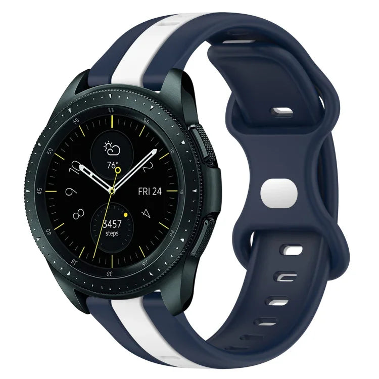20mm バタフライバックル ツートーンシリコンウォッチバンド、Samsung Galaxy Watch Active 2 44mm用、Samsung Galaxy Watch 42mm用