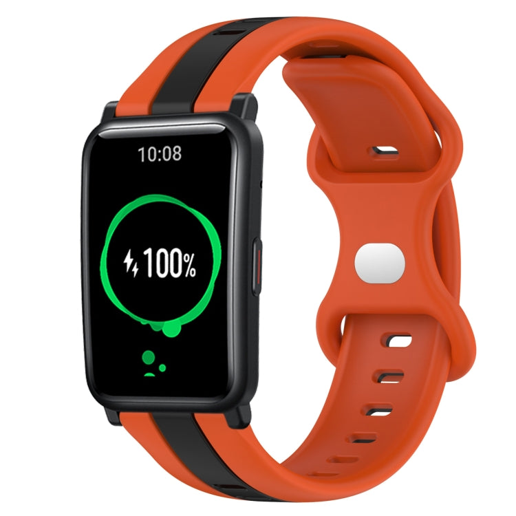 20mm Butterfly Buckle Two-Color Silicone Watch Band, For Honor Watch ES, For Honor MagicWatch2 42mm
