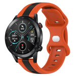 20mm Butterfly Buckle Two-Color Silicone Watch Band, For Honor Magic Watch 2 46mm