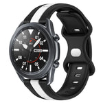 22mm バタフライバックル ツートーンシリコンウォッチバンド Samsung Galaxy Watch3 45mm用、Samsung Galaxy Watch 46mm用、Samsung Gear S3 Classic用、Samsung Gear S3 Frontier用