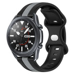 22mm バタフライバックル ツートーンシリコンウォッチバンド Samsung Galaxy Watch3 45mm用、Samsung Galaxy Watch 46mm用、Samsung Gear S3 Classic用、Samsung Gear S3 Frontier用