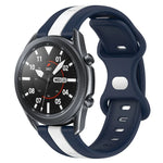 22mm バタフライバックル ツートーンシリコンウォッチバンド Samsung Galaxy Watch3 45mm用、Samsung Galaxy Watch 46mm用、Samsung Gear S3 Classic用、Samsung Gear S3 Frontier用